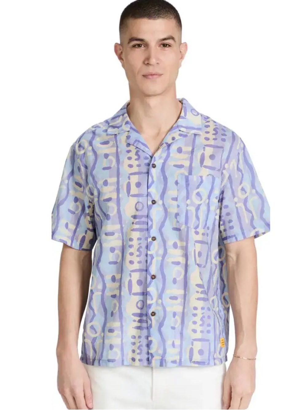 Banks Journal Highlands Shirt - Lilac Patterned Short-Sleeve Button Down